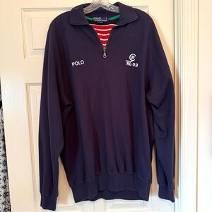 Vintage Polo Ralph Lauren RL-93 1/4 zip sweatshirt Stripe Men's L Embroidered